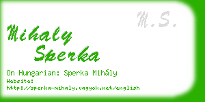 mihaly sperka business card